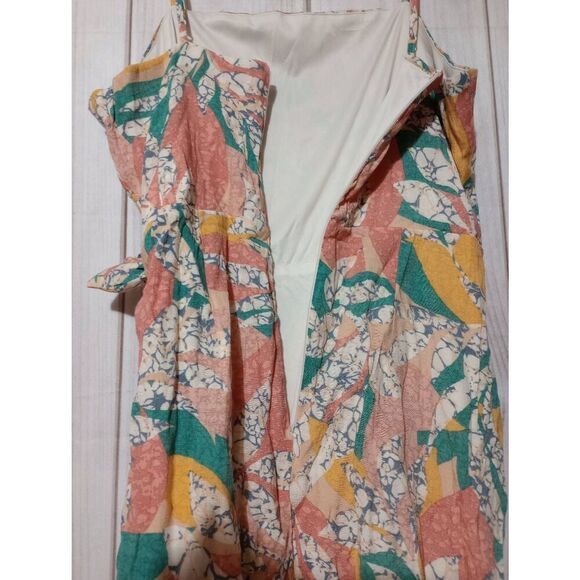 Nine West Dress Ladies Small Spaghetti‎ Strap Mini Yellow Turquoise - Picture 4 of 7